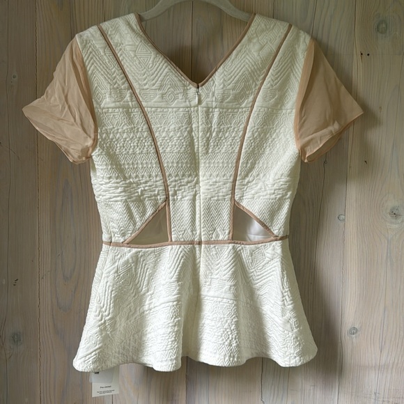 Rebecca Taylor Silk Accented Top Size 2 - Picture 3 of 10